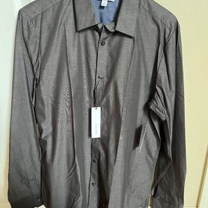 Calvin Klein - Brand New Dark Grey Dress Shirt  -  Size S